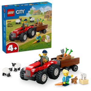 TRACTOR ROJO REMOLQUE Y OVEJA 60461 //